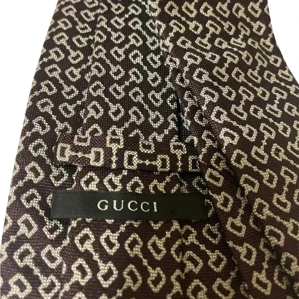 Gucci Horsebit silk jacquard tie in new conditions - Picture 3 of 10